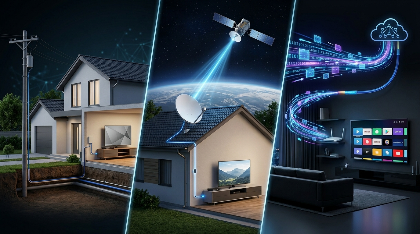 IPTV compared with cable and satellite television