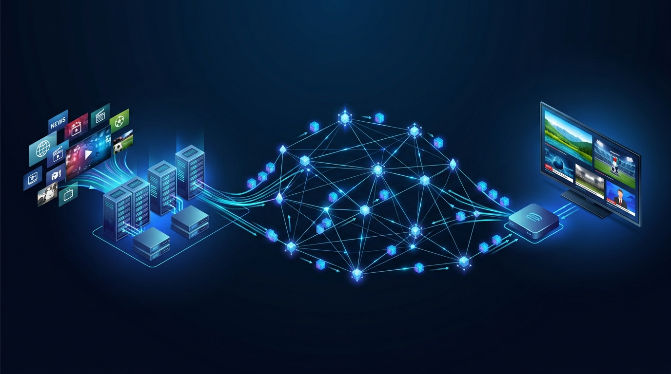 How IPTV works through an IP network