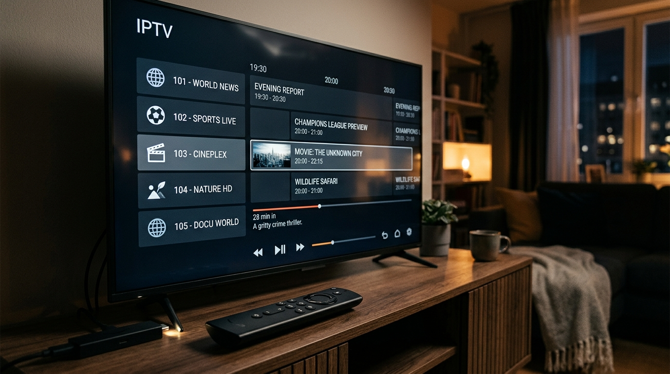 IPTV apps and player interface on Firestick
