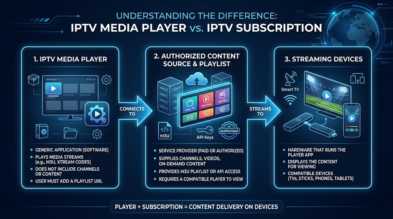 Difference between IPTV Smarters Pro and an IPTV subscription