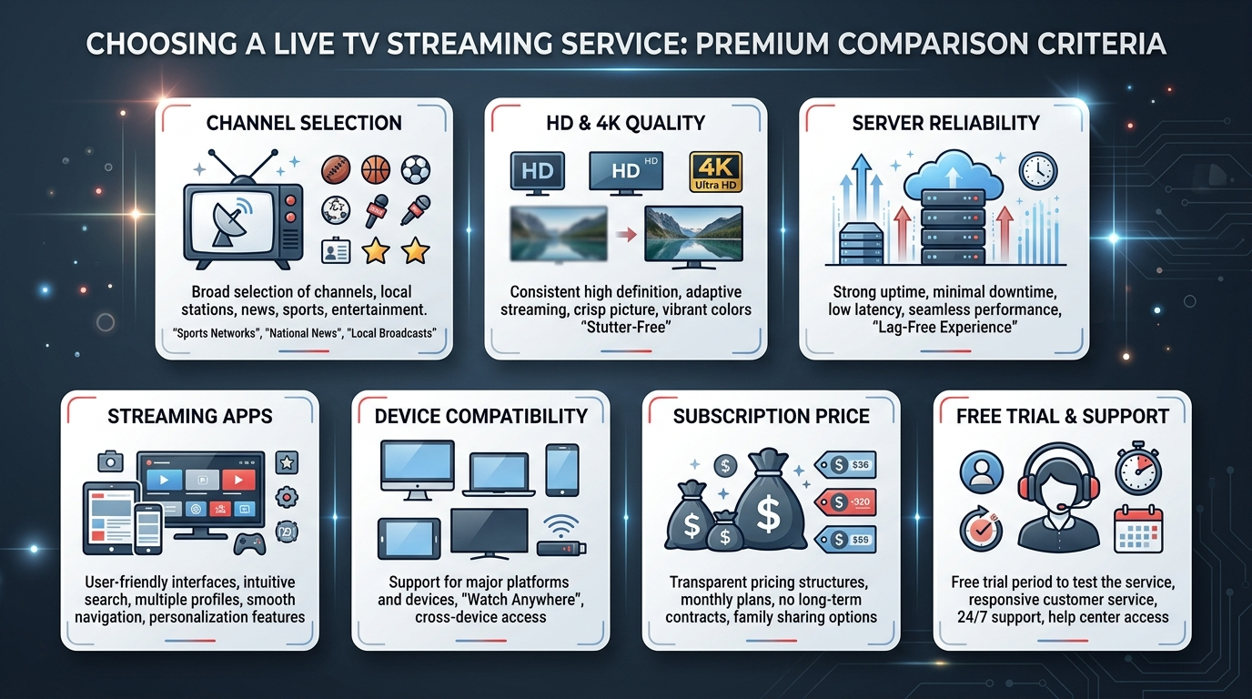 Criteria for choosing the best IPTV service in the US 