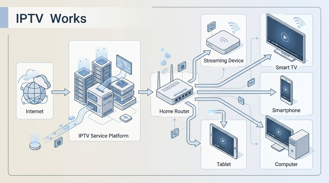 How IPTV delivers television content over an internet connection